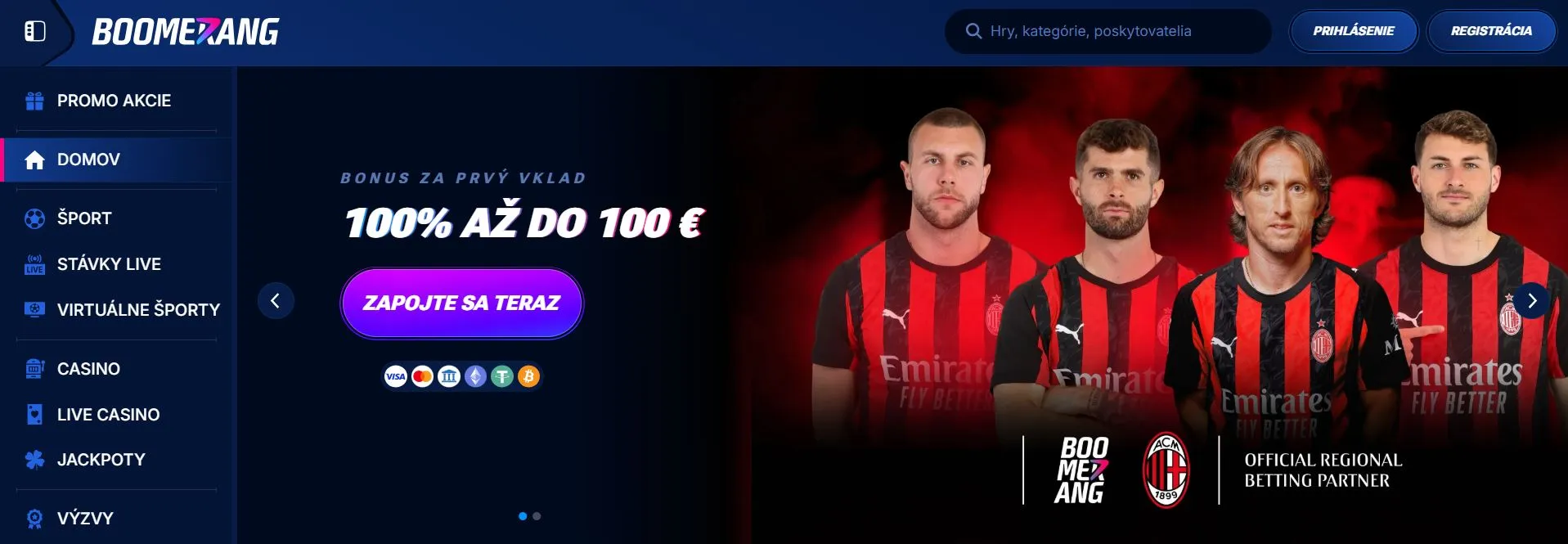 Nové online casina v Slovinsku Boomerang-bet